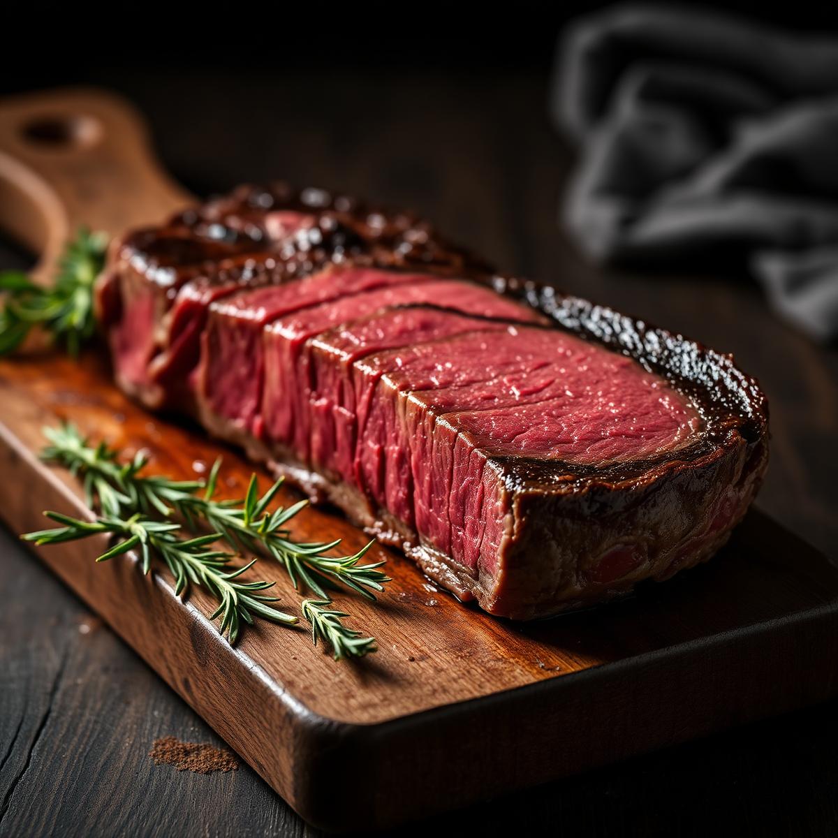 Corte de carne maturada nobre da Fazenda Rancho Fundo